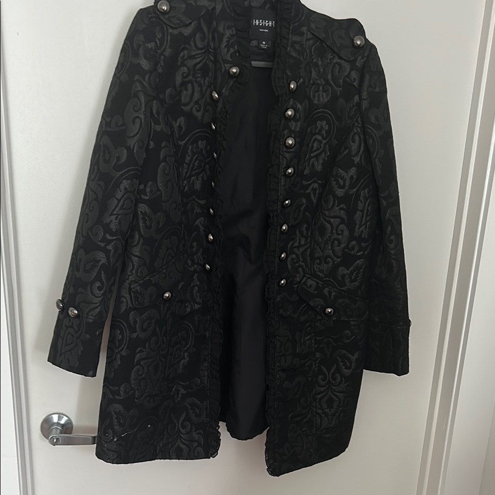 Black Brocade Women's Coat